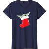image:imageStar Wars The Mandalorian Grogu Christmas Holiday Stocking TShirtNavy Blue