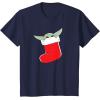 image:imageStar Wars The Mandalorian Grogu Christmas Holiday Stocking TShirtNavy Blue