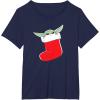 image:imageStar Wars The Mandalorian Grogu Christmas Holiday Stocking TShirtNavy Blue