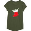 image:imageStar Wars The Mandalorian Grogu Christmas Holiday Stocking TShirtOlive Green