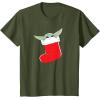image:imageStar Wars The Mandalorian Grogu Christmas Holiday Stocking TShirtOlive Green