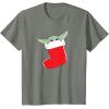 image:imageStar Wars The Mandalorian Grogu Christmas Holiday Stocking TShirtOlive Heather
