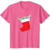 image:imageStar Wars The Mandalorian Grogu Christmas Holiday Stocking TShirtPink Heather