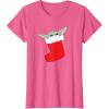 image:imageStar Wars The Mandalorian Grogu Christmas Holiday Stocking TShirtPink Heather