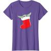 image:imageStar Wars The Mandalorian Grogu Christmas Holiday Stocking TShirtPurple Heather