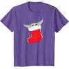 image:imageStar Wars The Mandalorian Grogu Christmas Holiday Stocking TShirtPurple Heather