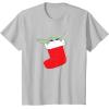 image:imageStar Wars The Mandalorian Grogu Christmas Holiday Stocking TShirtSilver Grey