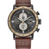 image:imageCITIZEN Mens EcoDrive Mandalorian Chronograph 44mm TwoTone IonPlated Stainless Steel Case with a Brown Leather Strap amp Gray Dial Style CA085709W