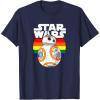 image:imageStar Wars BB8 Rainbow Circle Background TShirtNavy Blue