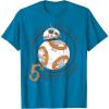 image:imageStar Wars BB8 Rollin Into My 5th Birthday Portrait TShirtSapphire Blue