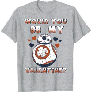 image:imageStar Wars BB8 BB My Valentine Hearts Graphic TShirt TShirtHeather Grey