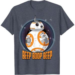 image:imageStar Wars BB8 Beep Quote Circle Design Graphic TShirt TShirtHeather Blue