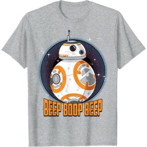 image:imageStar Wars BB8 Beep Quote Circle Design Graphic TShirt TShirtHeather Grey