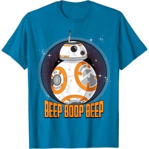 image:imageStar Wars BB8 Beep Quote Circle Design Graphic TShirt TShirtSapphire Blue