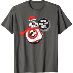 image:imageStar Wars BB8 Let the Good Times Roll Holiday TShirtAsphalt Grey