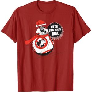 image:imageStar Wars BB8 Let the Good Times Roll Holiday TShirtCranberry Red