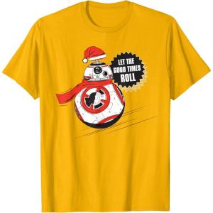 image:imageStar Wars BB8 Let the Good Times Roll Holiday TShirtGolden Yellow