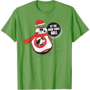 image:imageStar Wars BB8 Let the Good Times Roll Holiday TShirtGrass Green