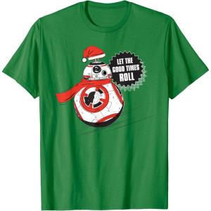image:imageStar Wars BB8 Let the Good Times Roll Holiday TShirtKelly Green