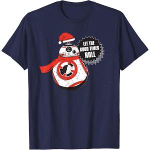 image:imageStar Wars BB8 Let the Good Times Roll Holiday TShirtNavy Blue