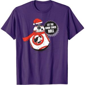 image:imageStar Wars BB8 Let the Good Times Roll Holiday TShirtPurple