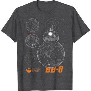 image:imageStar Wars BB8 Outlined Schematic TShirtDark Heather Grey