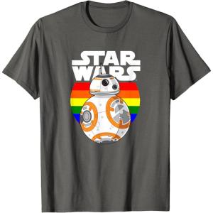 image:imageStar Wars BB8 Rainbow Circle Background TShirtAsphalt Grey