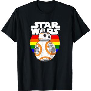 image:imageStar Wars BB8 Rainbow Circle Background TShirtBlack