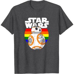 image:imageStar Wars BB8 Rainbow Circle Background TShirtDark Heather Grey