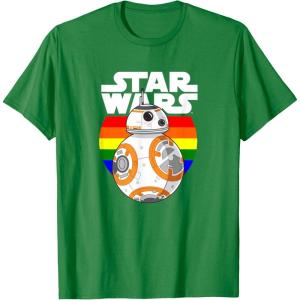 image:imageStar Wars BB8 Rainbow Circle Background TShirtKelly Green