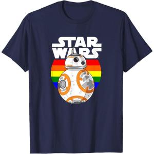 image:imageStar Wars BB8 Rainbow Circle Background TShirtNavy Blue