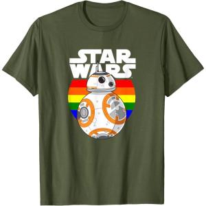 image:imageStar Wars BB8 Rainbow Circle Background TShirtOlive Green