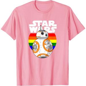 image:imageStar Wars BB8 Rainbow Circle Background TShirtPink