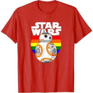 image:imageStar Wars BB8 Rainbow Circle Background TShirtRed