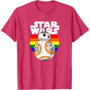 image:imageStar Wars BB8 Rainbow Circle Background TShirtRed Heather