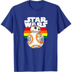 image:imageStar Wars BB8 Rainbow Circle Background TShirtRoyal Blue
