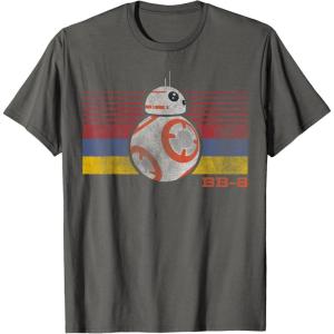 image:imageStar Wars BB8 Retro Stripes Episode 7 Graphic TShirtAsphalt Grey
