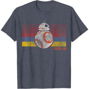 image:imageStar Wars BB8 Retro Stripes Episode 7 Graphic TShirtHeather Blue