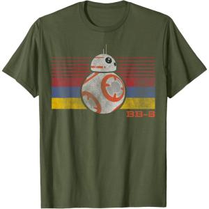 image:imageStar Wars BB8 Retro Stripes Episode 7 Graphic TShirtOlive Green