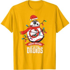 image:imageStar Wars BB8 Seasons Greetings Droids Holiday TShirtGolden Yellow