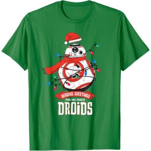 image:imageStar Wars BB8 Seasons Greetings Droids Holiday TShirtKelly Green