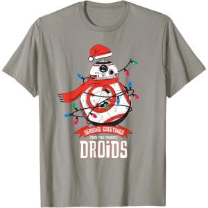 image:imageStar Wars BB8 Seasons Greetings Droids Holiday TShirtSlate Grey