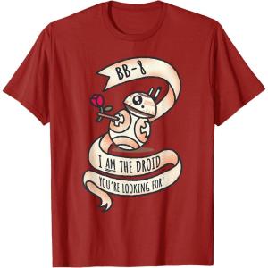 image:imageStar Wars BB8 Tattoo Style Valentines Day TShirtCranberry Red