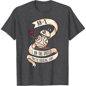 image:imageStar Wars BB8 Tattoo Style Valentines Day TShirtDark Heather Grey