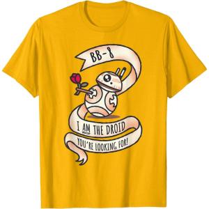 image:imageStar Wars BB8 Tattoo Style Valentines Day TShirtGolden Yellow