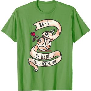 image:imageStar Wars BB8 Tattoo Style Valentines Day TShirtGrass Green