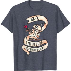 image:imageStar Wars BB8 Tattoo Style Valentines Day TShirtHeather Blue