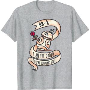 image:imageStar Wars BB8 Tattoo Style Valentines Day TShirtHeather Grey