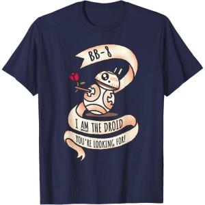 image:imageStar Wars BB8 Tattoo Style Valentines Day TShirtNavy Blue