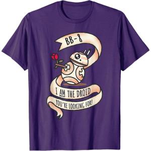 image:imageStar Wars BB8 Tattoo Style Valentines Day TShirtPurple